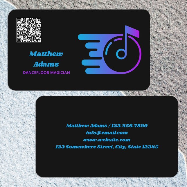 DJ-Anpassningsbar QR-kod Visitkort (DJ Custom QR Code Business Cards)