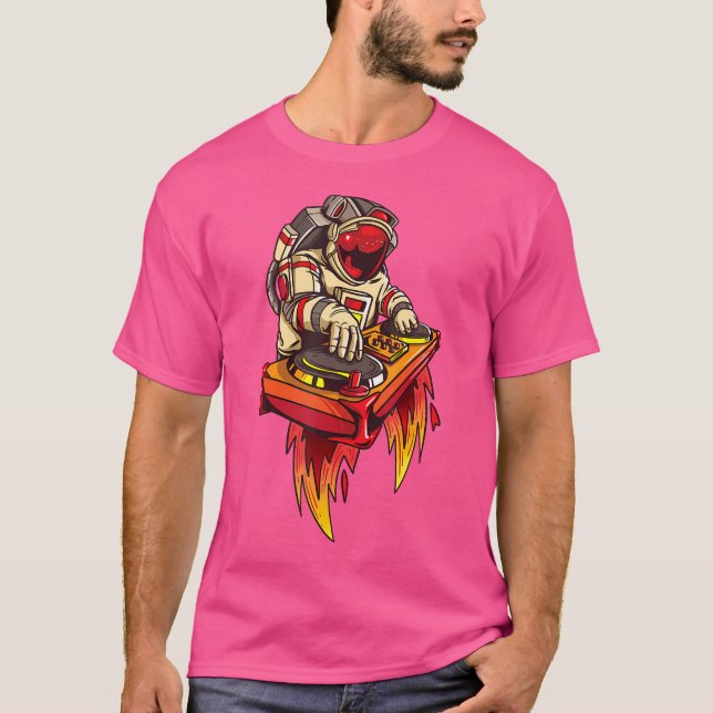 Dj Astronaut Drum and Bass Dnb Electric Psychedeli T Shirt (Framsida)