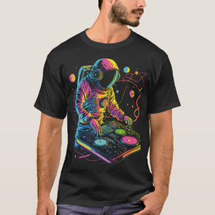 DJ Astronaut EDM Music DJ ing Spaceman Psytrance T Shirt