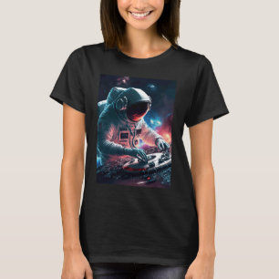 DJ Astronaut Turntable in Space Graphic för manar T Shirt