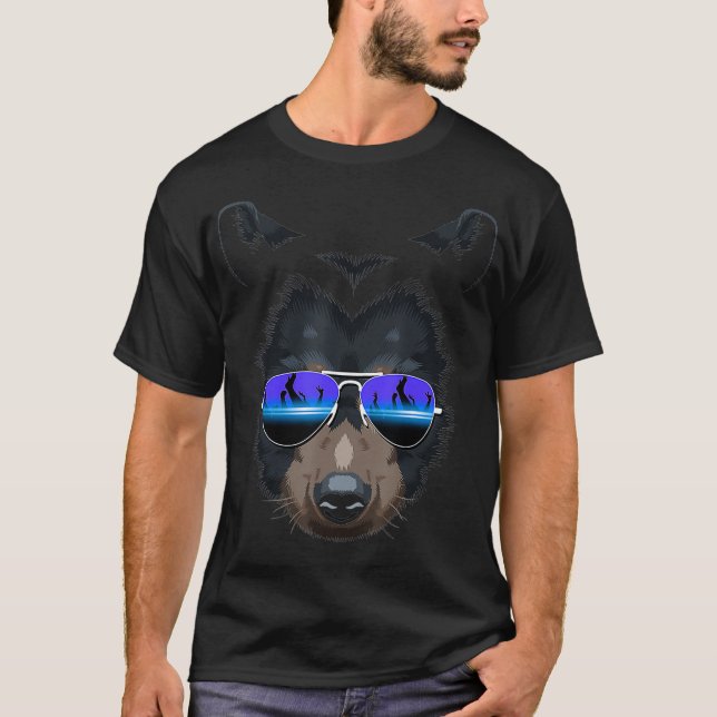 DJ Bear Grizzly Sunglasses T Shirt (Framsida)