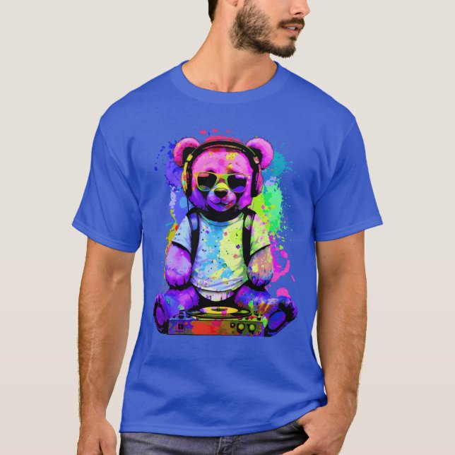 DJ Bear, Teddy, Tecknad, Music, konsertfestivaler T Shirt (Framsida)