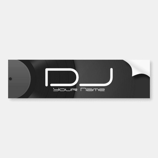Dj-bildekal med vinylbakgrund bildekal (Framsidan)