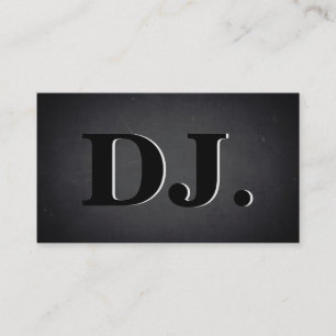 DJ Bold Text Coola Blackboard Modern Visitkort