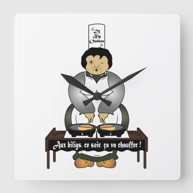 Dj bretone fyrkantig klocka (Framsida)