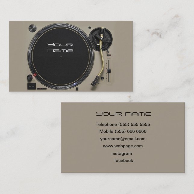 DJ  Business Card Visitkort (Fram/baksida)