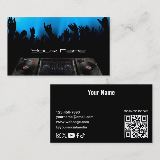 DJ  Business Card Visitkort (Fram/baksida)