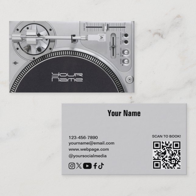DJ  Business Card Visitkort (Fram/baksida)