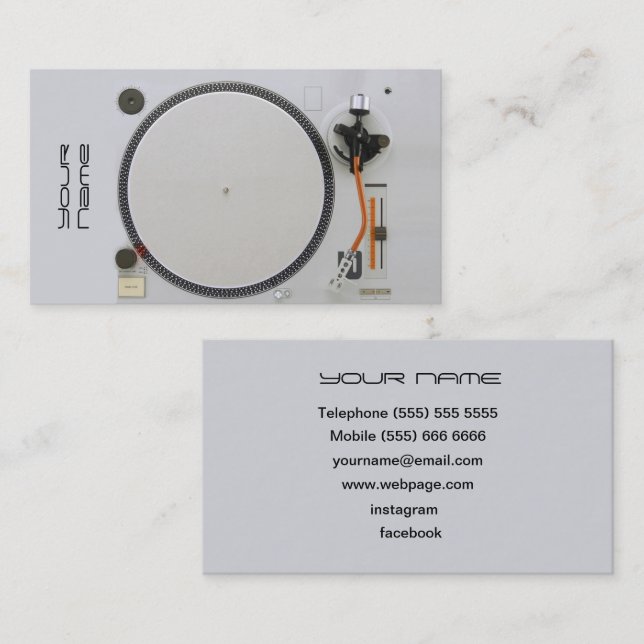 DJ  Business Card Visitkort (Fram/baksida)