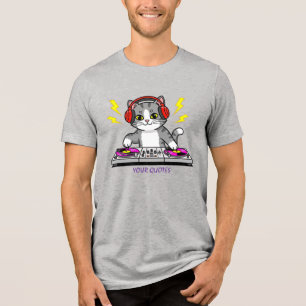 DJ Cat Cartoon – Cool Musikälskare Illustration T Shirt