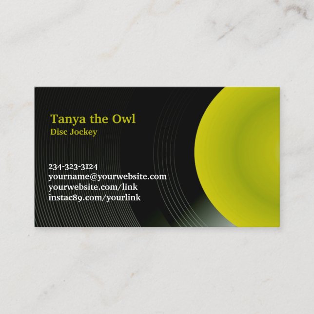 DJ CD-bakgrund, Affärskort Visitkort (Framsida)