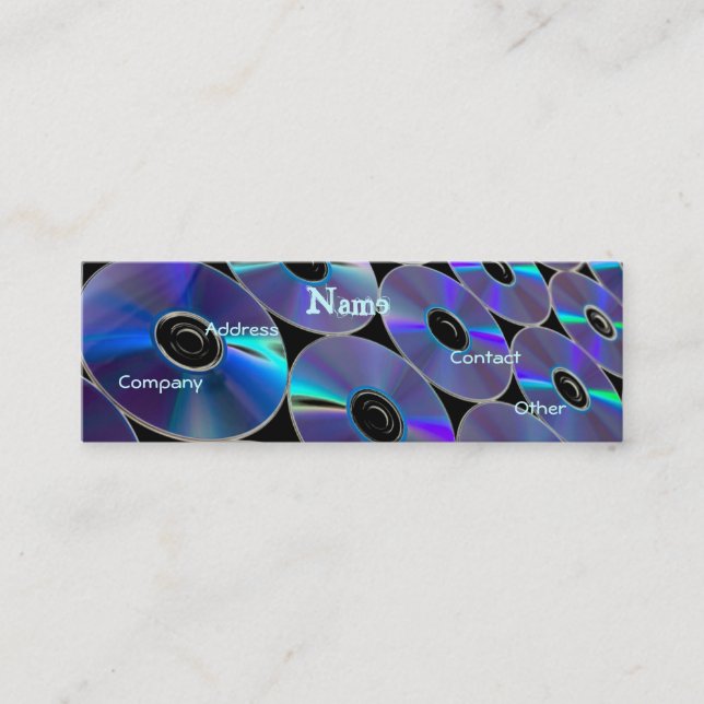 DJ CD-skivor Mini Visitkort (Framsida)