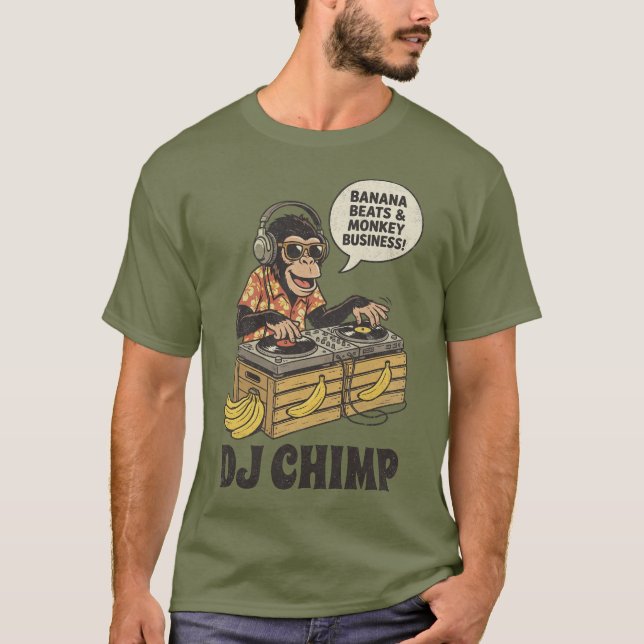 DJ Chimp Banana Beats Roligt T Shirt (Framsida)