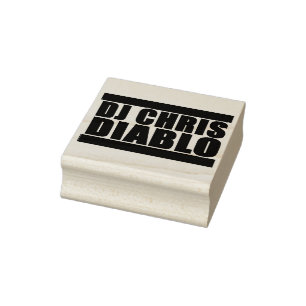 DJ CHRIS DIABLO LOGOTYP RUBBER FRIMÄRKE MEDIUM STÄMPEL