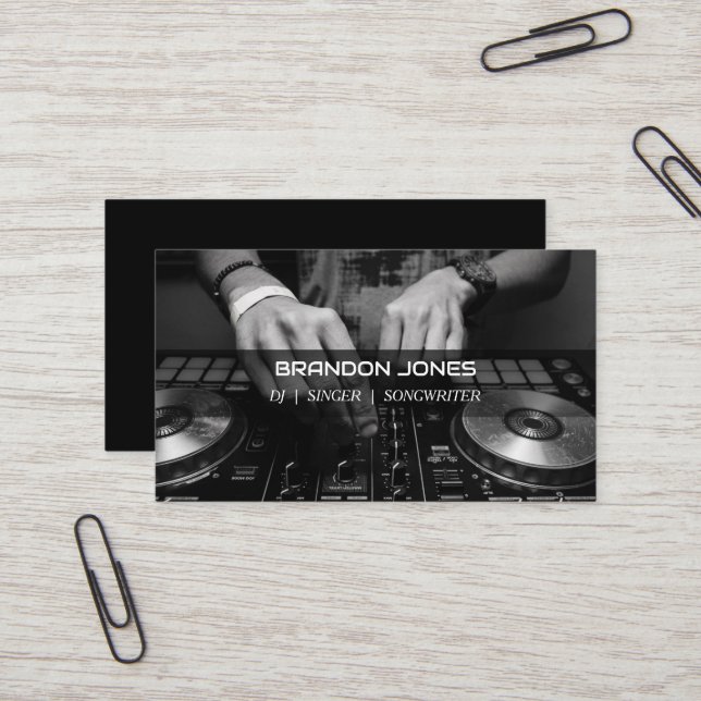DJ Console Anpassningsbar Professionell Visitkort (Fram/Back In Situ)