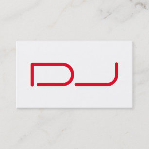 DJ Contemporary Snyggt White Red Visitkort