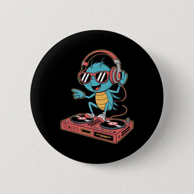Dj Cricket Snurra Musikfeststämning  Knapp (Framsida)
