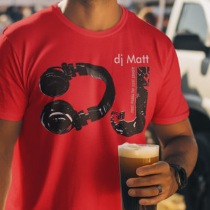 DJ d.j. Music HeadPhone T Shirt