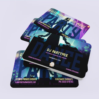 DJ Dance Party Forest Rave Twin Decks Visitkort