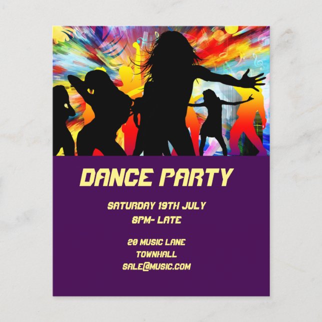 DJ Dance Party NightClub disco Flygblad (Framsidan)