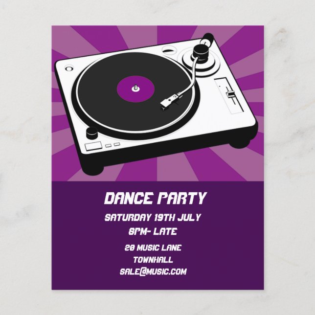 DJ Dance Party NightClub disco Flygblad (Framsidan)