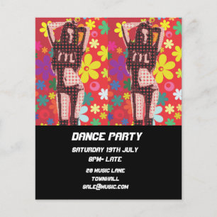 DJ Dance Party NightClub disco retro Flygblad