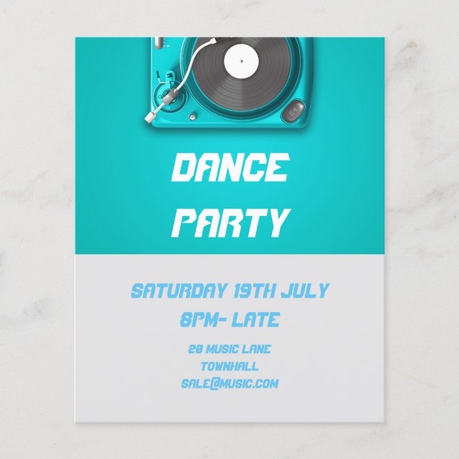 DJ Dance Party Retro NightClub disco Flygblad (Framsidan)