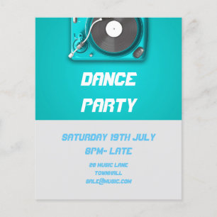 DJ Dance Party Retro NightClub disco Flygblad