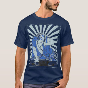 DJ deejay och hörlurar Samurai spelar musik T Shirt