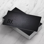 DJ Deejay Professionell Black Bold Text Elegant Visitkort<br><div class="desc">Professionell Black Out DJ-Affärskort.</div>