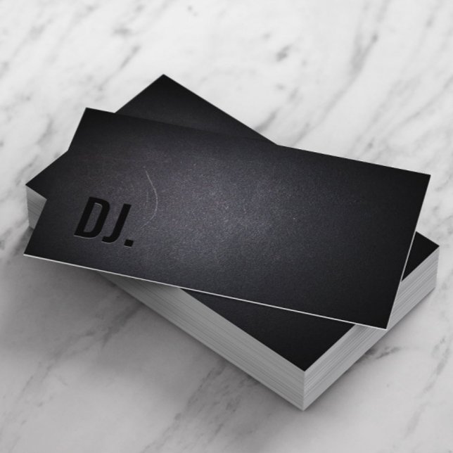 DJ Deejay Professionell Black Bold Text Elegant Visitkort (Skapare uppladdad)