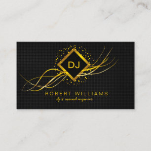 DJ Deejay Professionell Guld Falsk Musiklärare Visitkort