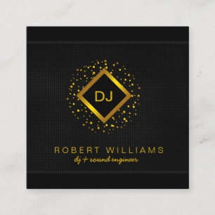 DJ Deejay Professionell Guld Faux Music Teacher Fyrkantigt Visitkort