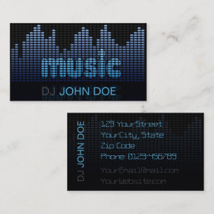 DJ Digital Equalizer Music Wave Wall Affärskort Visitkort