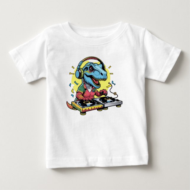 DJ Dinosaur Party T-Shirt (Framsida)