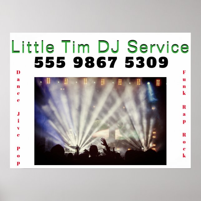 DJ Disc Jockey Elektronisk Bröllopsfotomal  Poster (Framsidan)