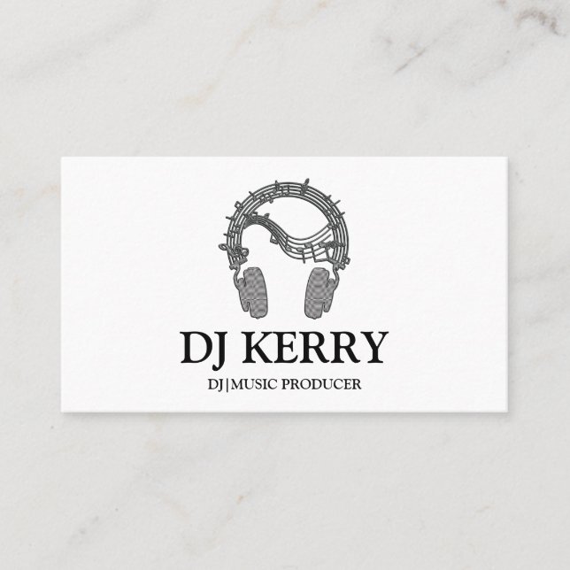 DJ Disk Jockey Electronic Affärskort Visitkort (Framsida)