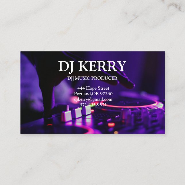 DJ Disk Jockey Electronic Visitkort (Framsida)