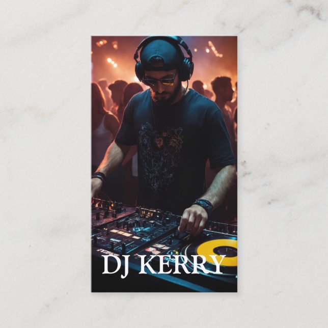 DJ Disk Jockey Electronic Visitkort (Framsida)