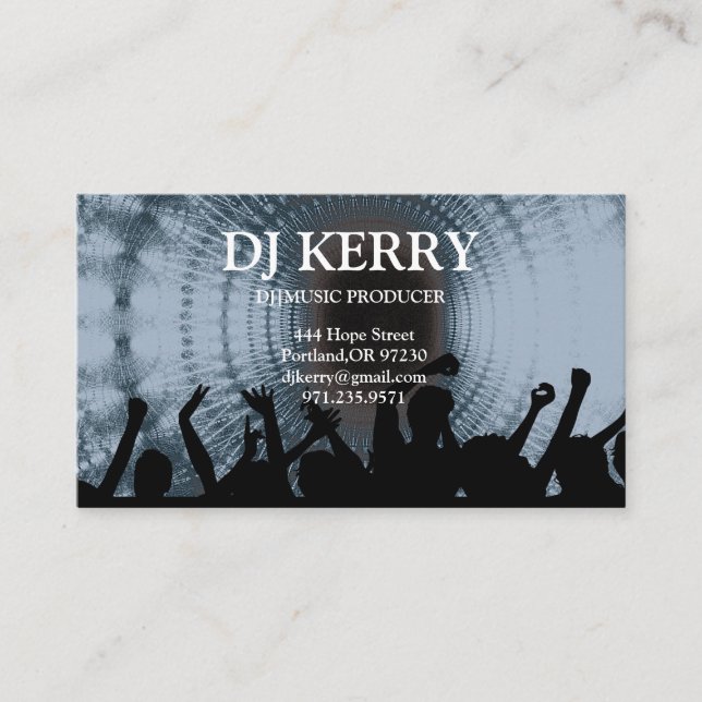DJ Disk Jockey Electronic Visitkort (Framsida)