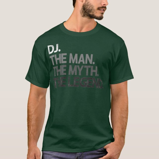 DJ Disk Jockey, mannen Myth Legend Gift Premium T Shirt (Framsida)