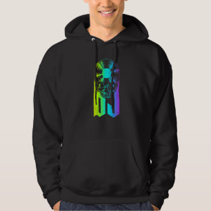 Dj Disk Jockey Vinyl Record Music Gothic Skull LP Hoodie