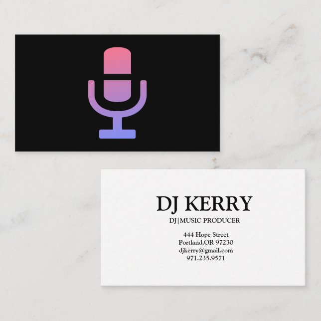 DJ Diskjockey Elektronisk Visitkort (Fram/baksida)