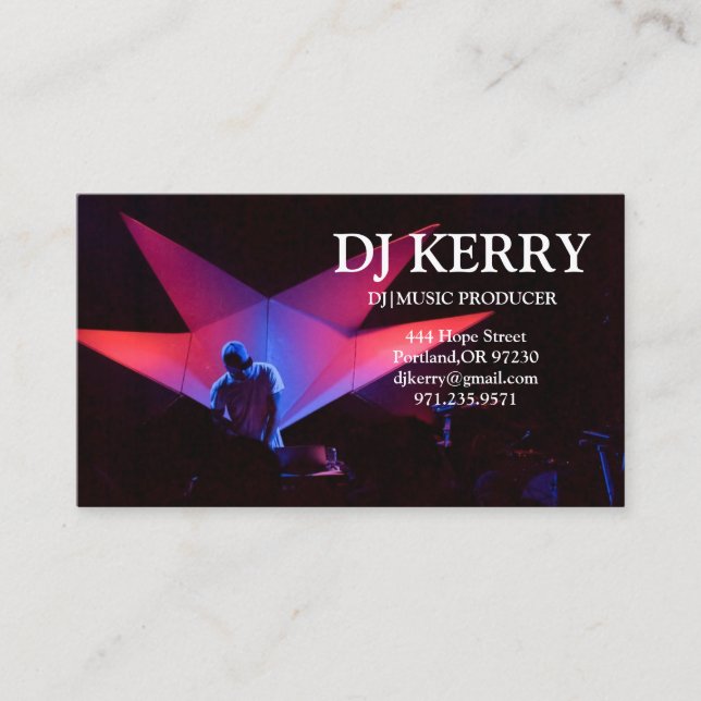 DJ Diskjockey Elektronisk Visitkort (Framsida)