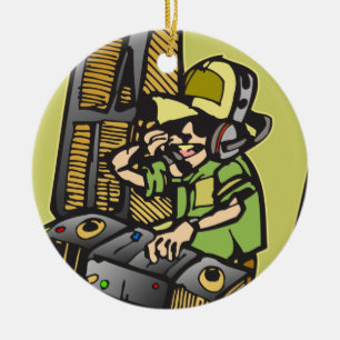 Dj-diskjockey Julgransprydnad Keramik