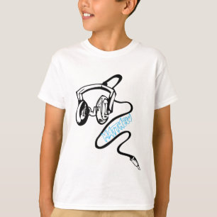 DJ ditt namn vitt på svarta barn t-shirt