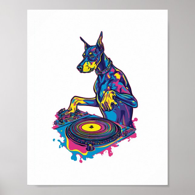 DJ Doberman � Klubb Vibe Party Dog Poster (Framsidan)