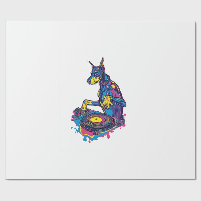 DJ Doberman � Klubb Vibe Partyhund Presentpapper (Platt)