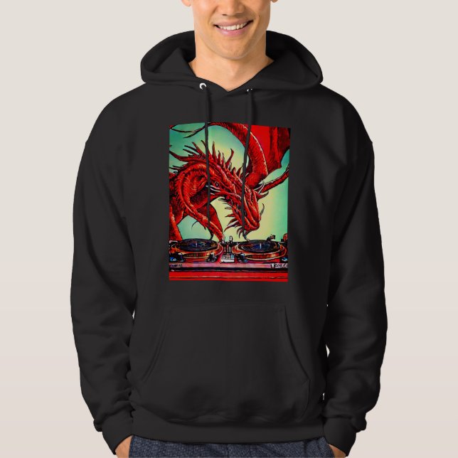 DJ Dragon Turnables Hoodie (Framsida)
