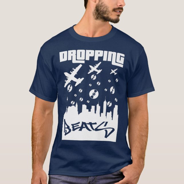 DJ - Dropping Beats Premium T Shirt (Framsida)